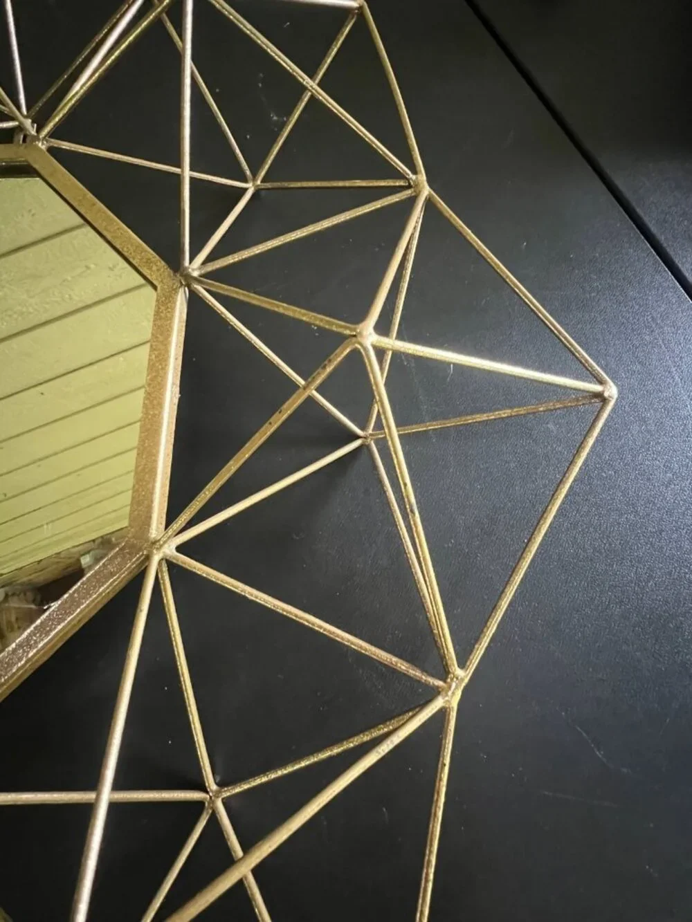 Geometric Gold Frame Mirror With Art Deco Octagon Design 24